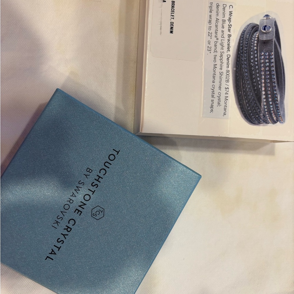 NWT Touchstone by Swarovski wrap Star bracelet in old school DENIM! - Picture 2 of 6